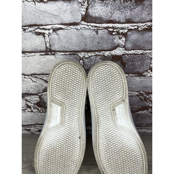 Cole Haan White Canvas Fabric Tan Penny Casual Slip On Shoes Women 6.5M US/37EU - Picture 7 of 16